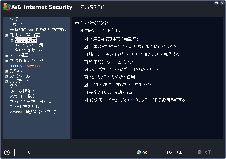 AVG アンチウイルス・インターネットセキュリティ 2016
